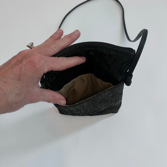 DAWLI HANDBAGS SMALL CROSSBODY BAG GENUINE LEATHER MADE IN THE USA BLACK - Picture 6 of 11